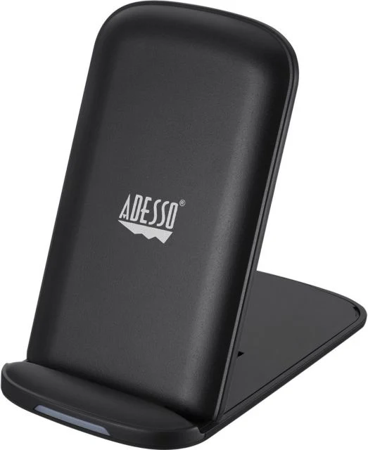 Adesso 10W Wireless QI Charger with Foldable Stand 4.4x7.6x.85in, Black - ONLINE ONLY