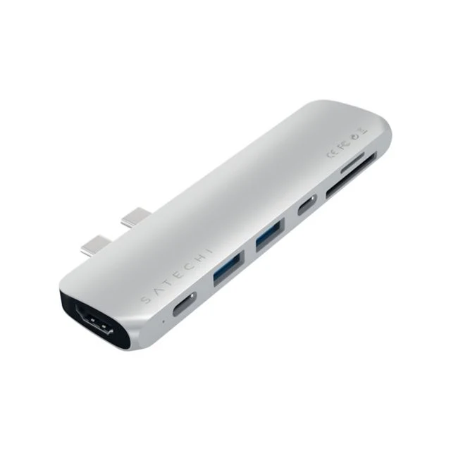 Satechi Aluminum Type-C Pro Hub Adapter, Silver - ONLINE ONLY