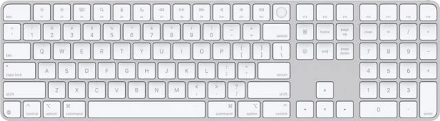 Apple Magic Keyboard with Touch ID and Numeric Keypad for Mac models with Apple silicon - US English - White Keys