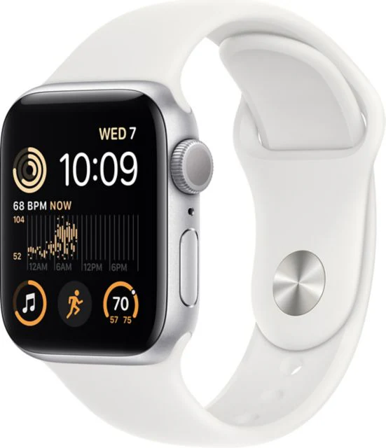 Apple Watch SE GPS 40mm Silver Aluminum Case with White Sport Band - M/L - ONLINE ONLY