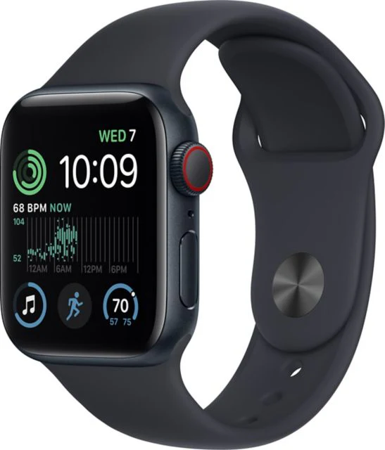 Apple Watch SE GPS + Cellular 40mm Midnight Aluminum Case with Midnight Sport Band - S/M - ONLINE ONLY