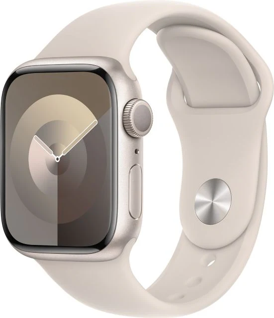 Apple Watch Series 9 GPS 41mm Starlight Aluminum Case with Starlight Sport Band - M/L
