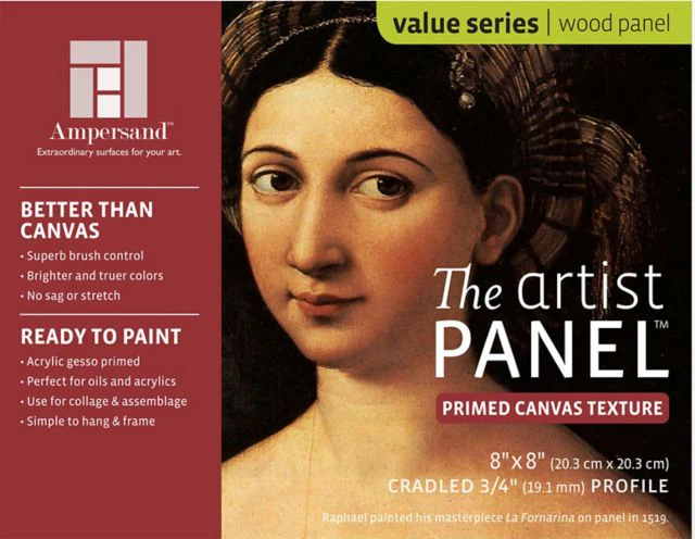 ARTIST PANEL CANVAS TEXTURE 3/4-INCH CRADLED 8X8