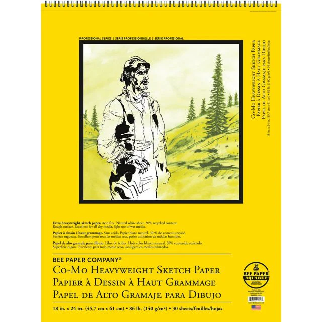Bee Paper 18x24 86-pounds Co-Mo Sketch Double Bound Pad 30/Sheets