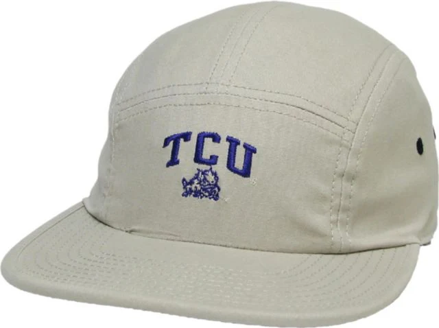 Texas Christian University Camper 5 Panel Flat Brim Hat - ONLINE ONLY