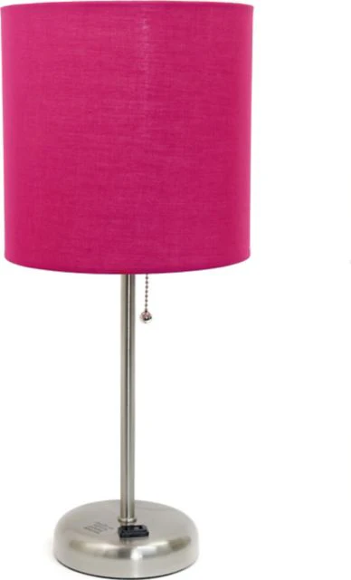Creekwood Home 19.5 Oslo Contemporary Bedside Duo, Brushed Steel Table Lamp Two Pack Set with Power Outlet Shades - Image 9