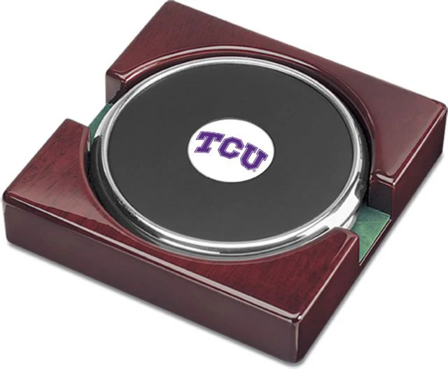 CSI  Set Of 2 Silver Round Coaster Gift Boxed With Colored Medallion - ONLINE ONLY