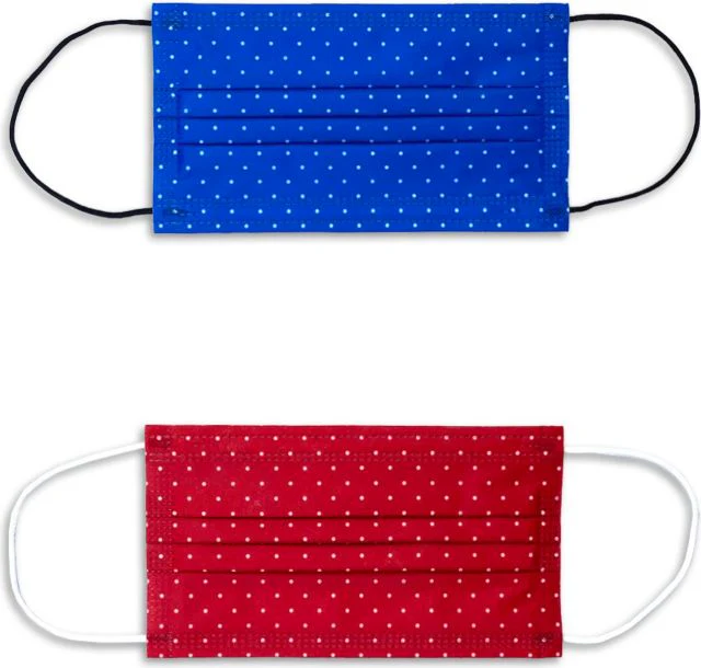 DISPOSABLE MASK ROYAL BLUE DOT 12-PACK AND RED DOT 12-PACK (24 TOTAL MASKS) - ONLINE ONLY