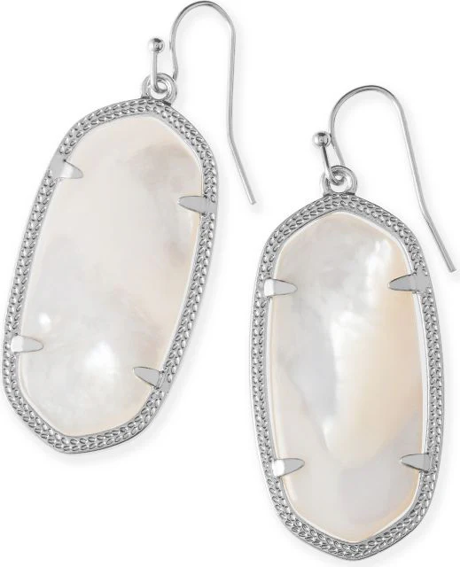 Elle Drop Earrings Silver Ivory Mother Of Pearl