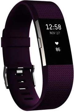 Fitbit Charge 2, Accessory Band, Plum- Small