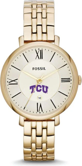 Fossil Ladies Jacqueline Three-Hand Stainless Steel Watch Gold-Tone - ONLINE ONLY