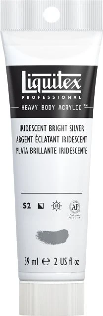 Heavy Body Acrylic 2oz Iridescent Bright Silver