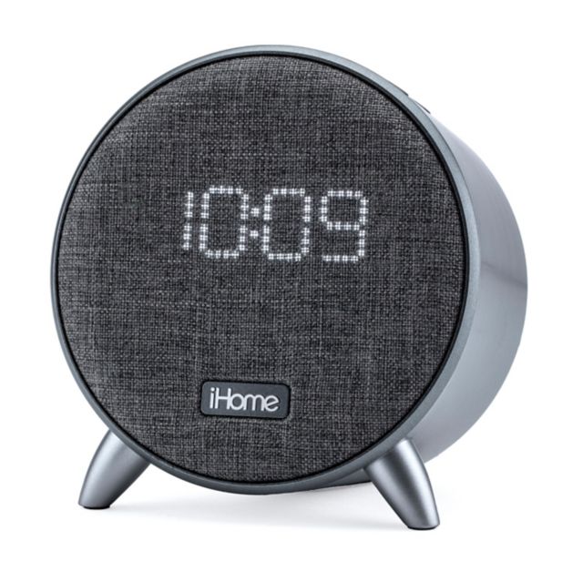 iHome PowerClock Bluetooth Alarm Clock with Dual USB Charging and Ambient Light, Gray  - ONLINE ONLY