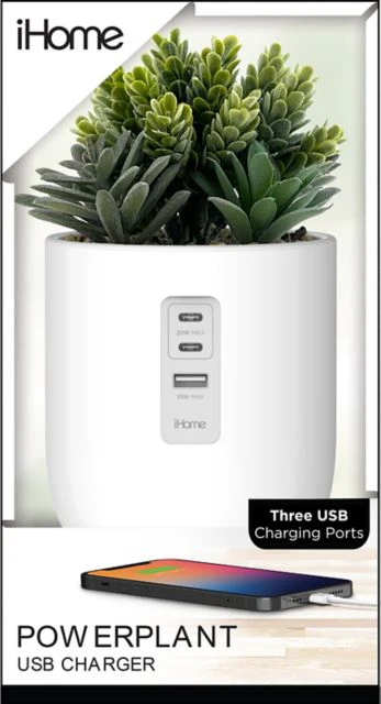 iHome POWERPLANT Plant Charging Station, White