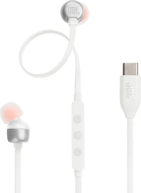 JBL Tune 310C Wired USB-C Earbuds, White