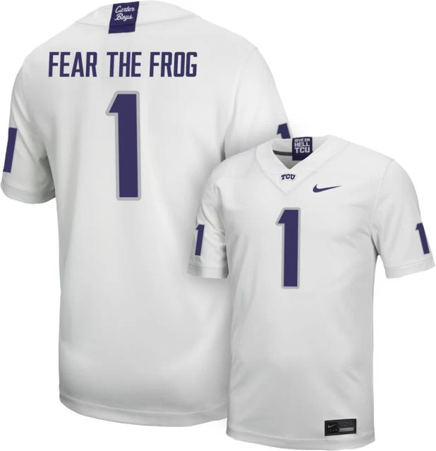 Texas Christian University Football Fear The Frog #1 Replica Jersey - Image 2