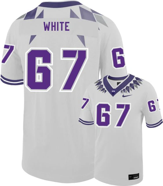TCU Football Jersey Hudson White - 67 - ONLINE ONLY - Image 2