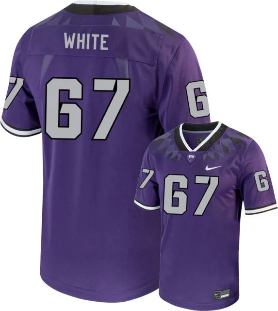 TCU Football Jersey Hudson White - 67 - ONLINE ONLY - Image 3