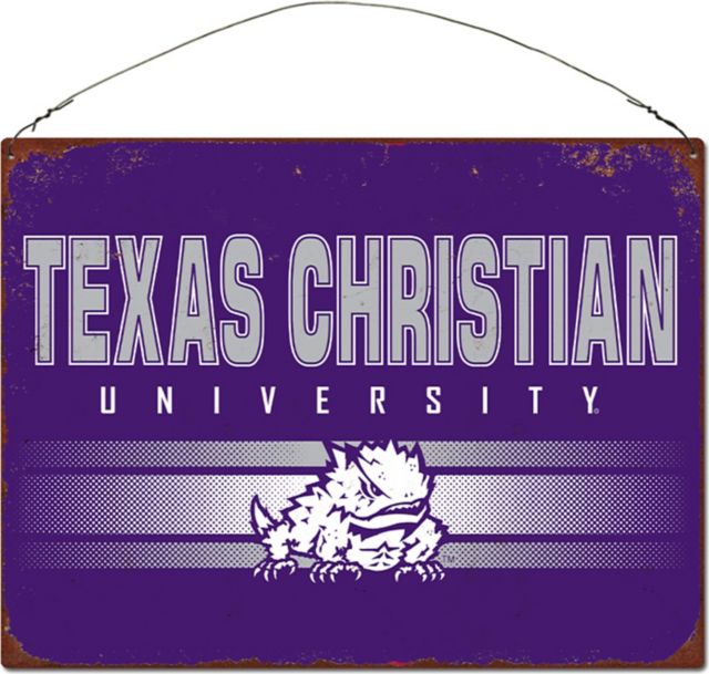 Texas Christian University Large Rectangle Tin Sign 12x16 - ONLINE ONLY