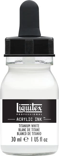 LIQUITEX ACRYLIC INK 30ML JAR CARBON TITANIUM WHITE