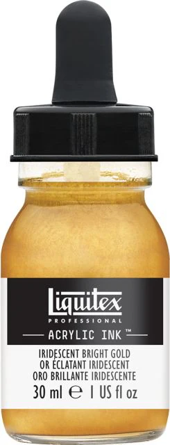 LIQUITEX ACRYLIC INK 30ML JAR IRIDESCENT BRIGHT GOLD