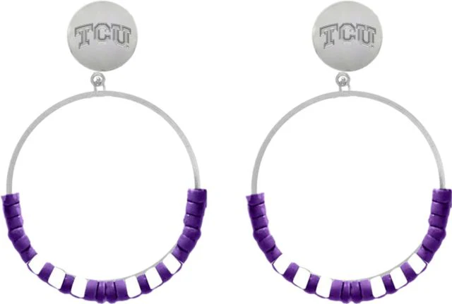 Texas Christian University Hoop Earrings