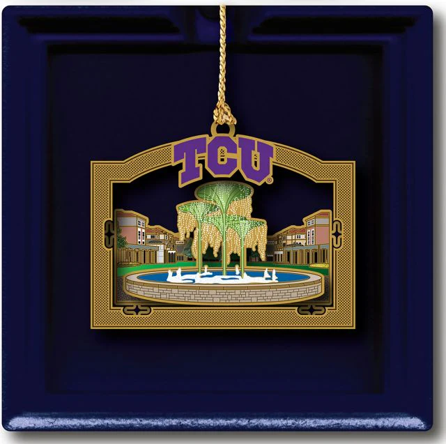 Texas Christian University Brass Ornament