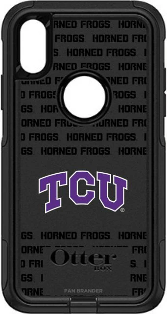 Otterbox Black Commuter case w/ Texas Christian University Horned Frogs Primary Step and Repeat design - iPhone XR - ONLINE ONLY