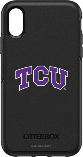 Otterbox Black Symmetry case w/ Texas Christian University Horned Frogs Primary Mark design - iPhone XR - ONLINE ONLY