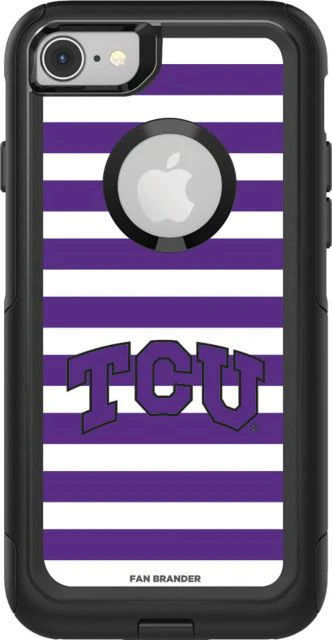 OtterBox Commuter Series case w/Texas Christian University Horned Frogs Stripes design for iPhone 7/8 - ONLINE ONLY