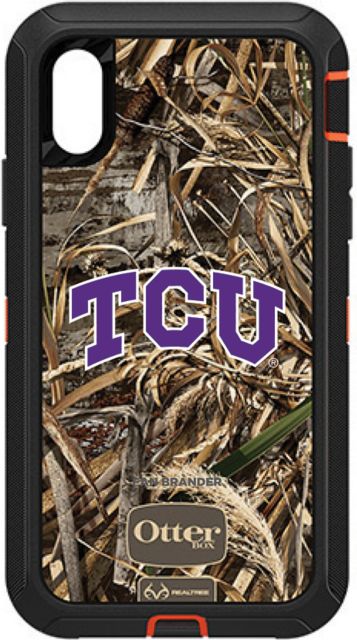 Otterbox RealTree Defender case w/ Texas Christian University Horned Frogs Primary Mark design - iPhone XR - ONLINE ONLY