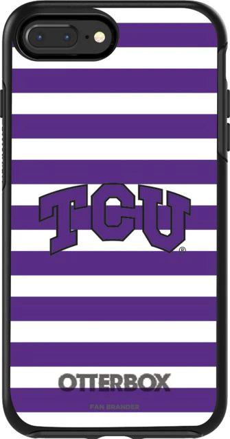 OtterBox Symmetry Series case w/Texas Christian Univ. Horned Frogs Stripes design for iPhone 7/8 Plus - ONLINE ONLY