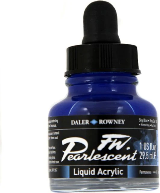 PEARLESCENT INK  1 OZ SKY BLUE