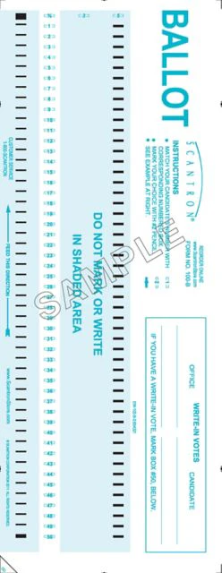 SCANTRON 100Q BALLOT