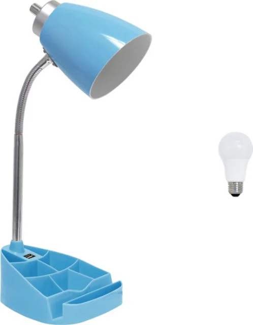 Simple Designs 18.5 Gooseneck Organizer Desk Lamp with iPad Tablet Stand Book Holder and USB port, with LED Bulb - Image 4