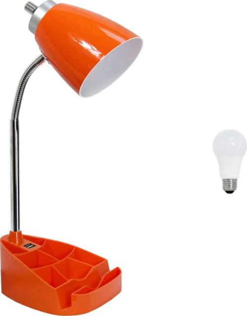 Simple Designs 18.5 Gooseneck Organizer Desk Lamp with iPad Tablet Stand Book Holder and USB port, with LED Bulb - Image 7