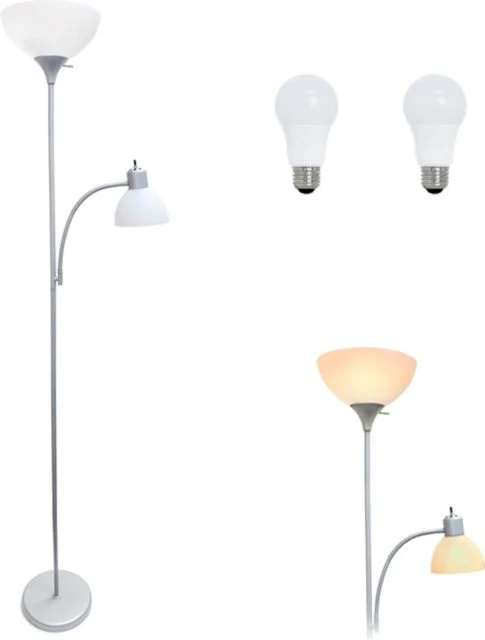 Simple Designs 71.5 Traditional Floor Lamp with Adjustable Reading Light, LED Bulbs Included - Image 2