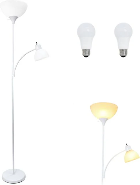 Simple Designs 71.5 Traditional Floor Lamp with Adjustable Reading Light, LED Bulbs Included - Image 3