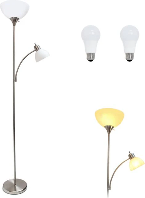 Simple Designs 71.5 Traditional Floor Lamp with Adjustable Reading Light, LED Bulbs Included - Image 4