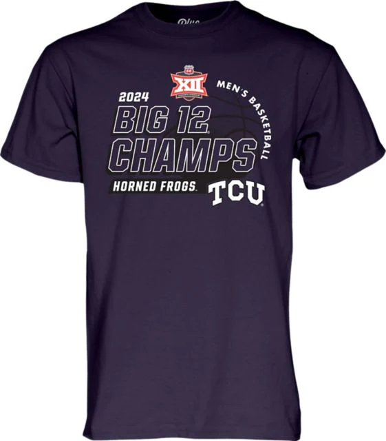 Texas Christian University Men's Basketball 2024 Big 12 Conference Tournament Champions Locker Room T-Shirt
