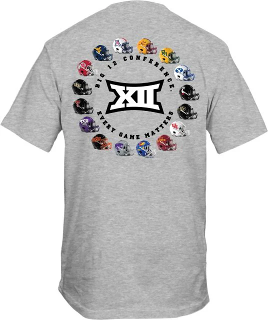 Texas Christian University Big 12 Football Helmets Short Sleeve T-Shirt