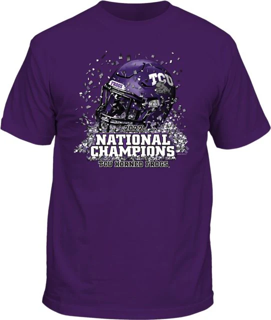 Texas Christian University Football 2022 National Champions Confetti Short Sleeve T-Shirt