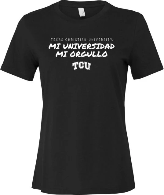 TCU Bella + Canvas Womens Relaxed Cotton T Shirt Mi Universidad Mi Orgullo - ONLINE ONLY
