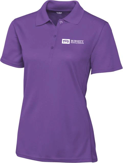 TCU C&B Womens Clique Ice Pique Polo TCU Burnett School of Medicine Horizontal - ONLINE ONLY