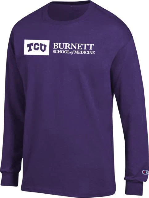 TCU Champion Long Sleeve T Shirt TCU Burnett School of Medicine Horizontal - ONLINE ONLY