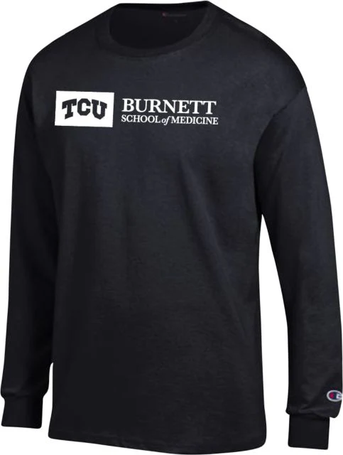 TCU Champion Long Sleeve T Shirt TCU Burnett School of Medicine Horizontal - ONLINE ONLY