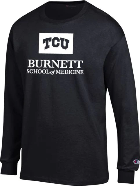 TCU Champion Long Sleeve T Shirt TCU Burnett School of Medicine Vertical - ONLINE ONLY