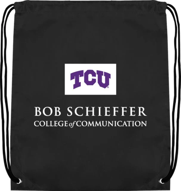 TCU Drawstring Backpack Bob Schieffer College of Communication - ONLINE ONLY