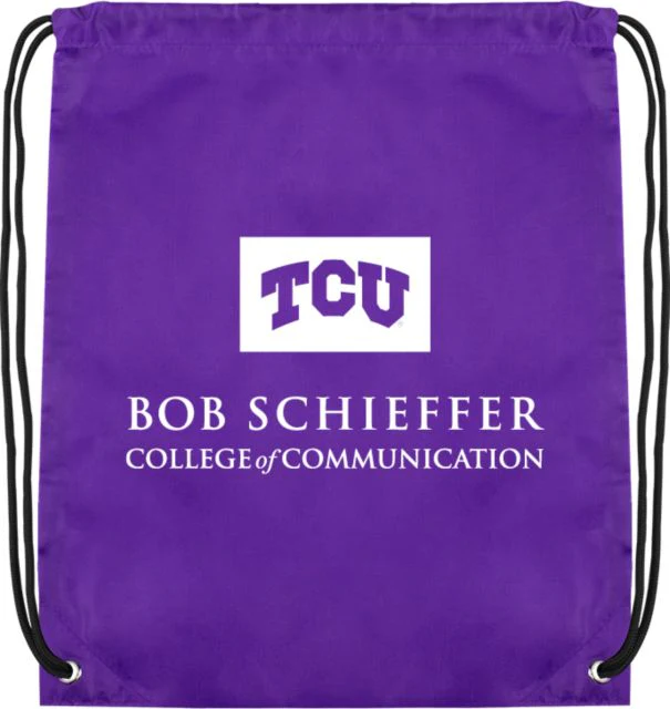 TCU Drawstring Backpack Bob Schieffer College of Communication - ONLINE ONLY