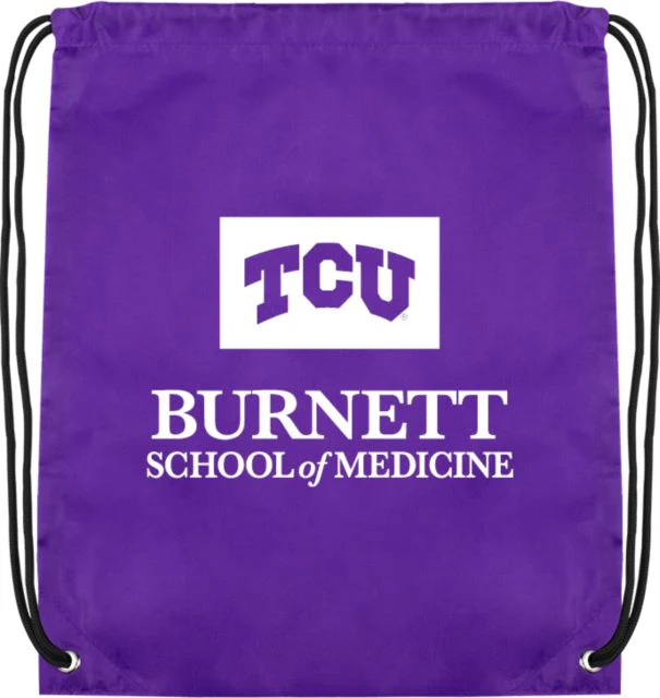 TCU Drawstring Backpack TCU Burnett School of Medicine Vertical - ONLINE ONLY